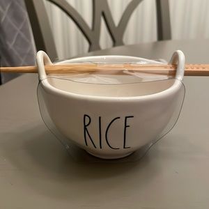 Rae Dunn Rice Bowl with Chopsticks